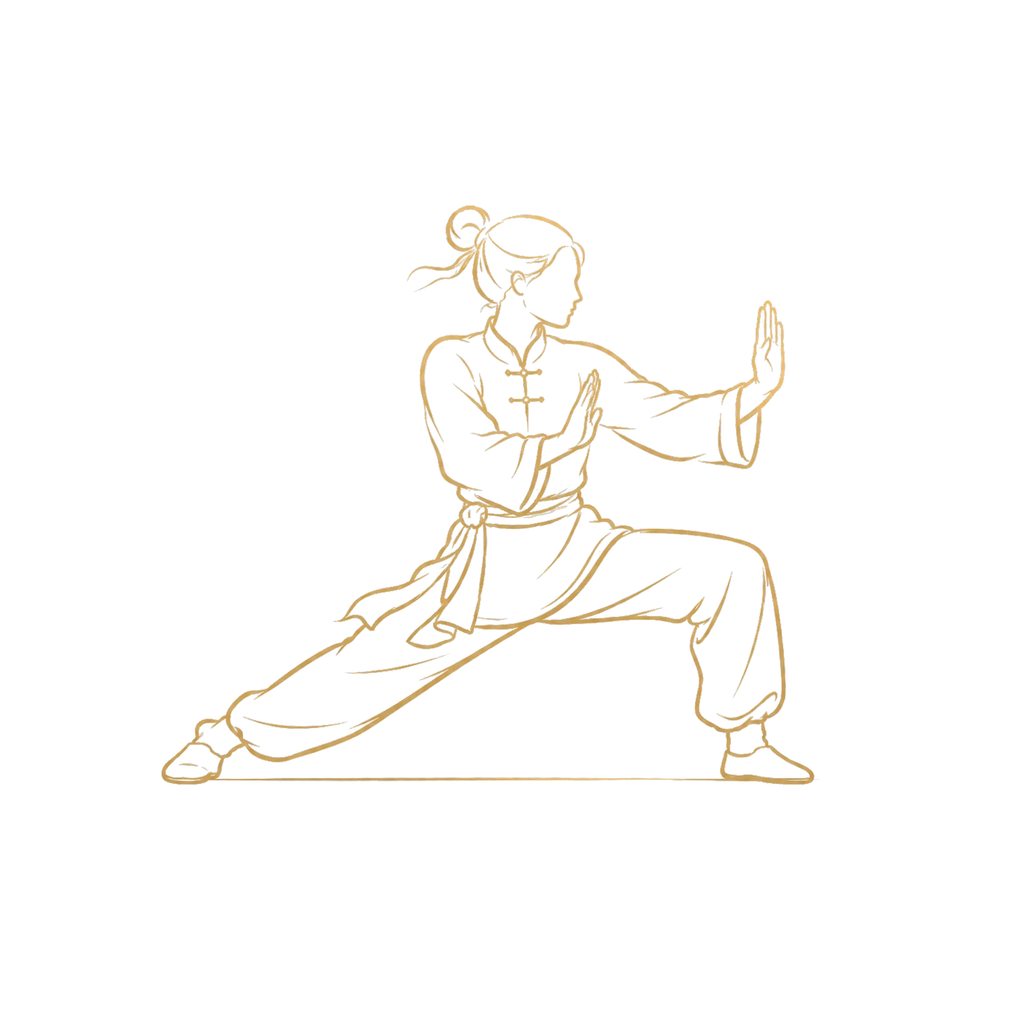 Illustration de la posture du pas rasant